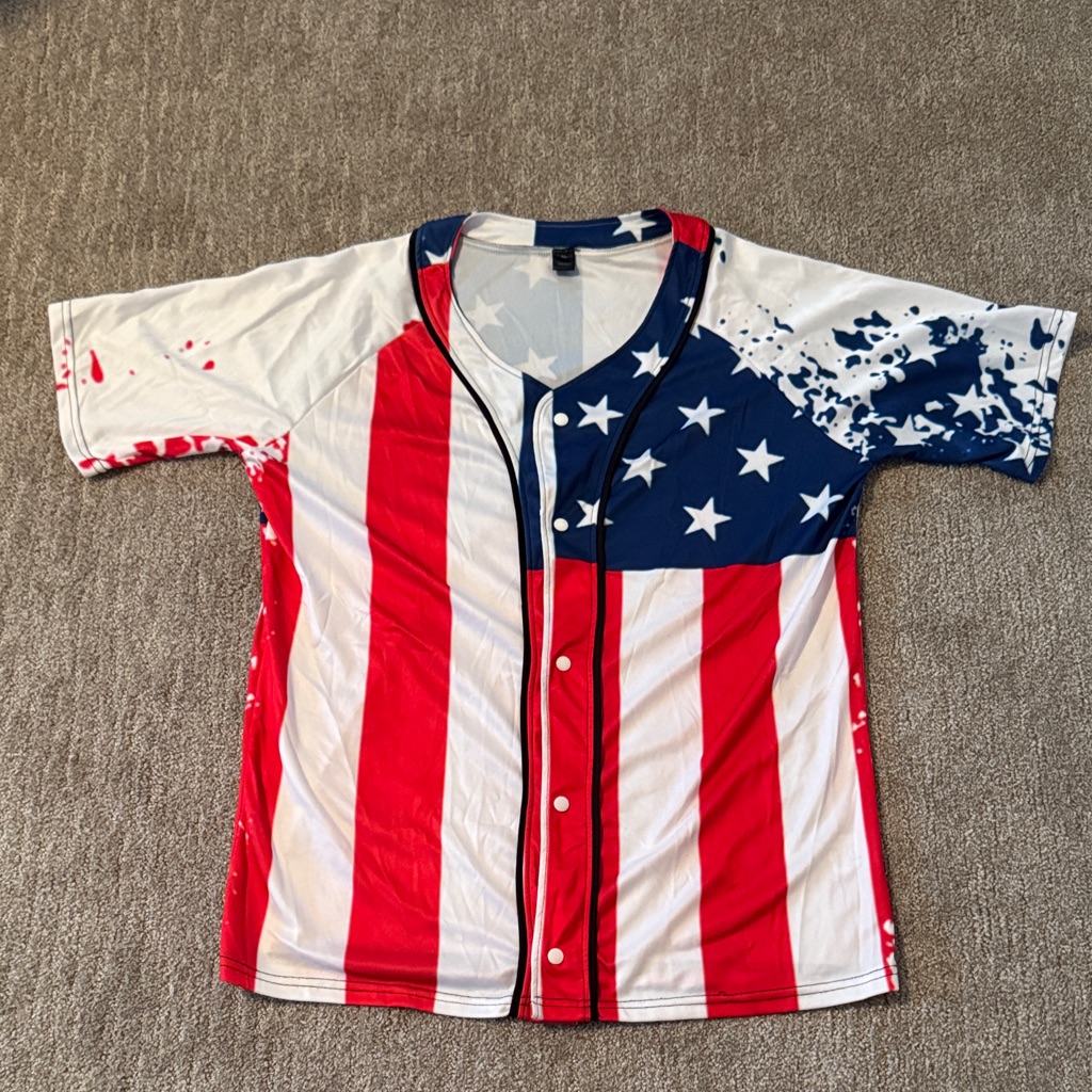 Patriotic Stars And Stripes Jersey Shirt